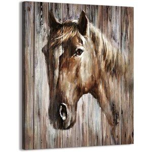 Farmhouse Rustic Horse WallArt for Bedroom Bathroom Decor, Horse Canvas Pictures
